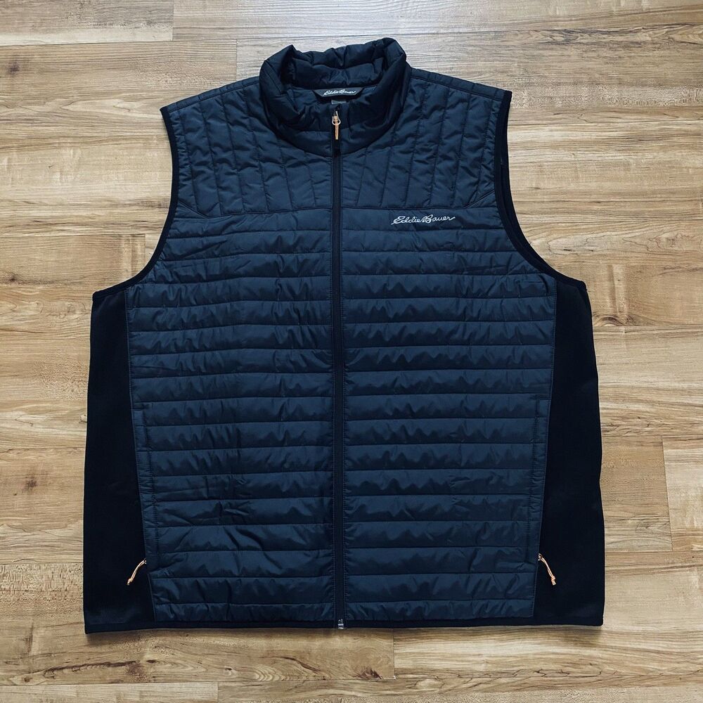 Eddie Bauer Mens XXL Emberlite Hybrid Performance Outdoor Vest Storm Black Soft